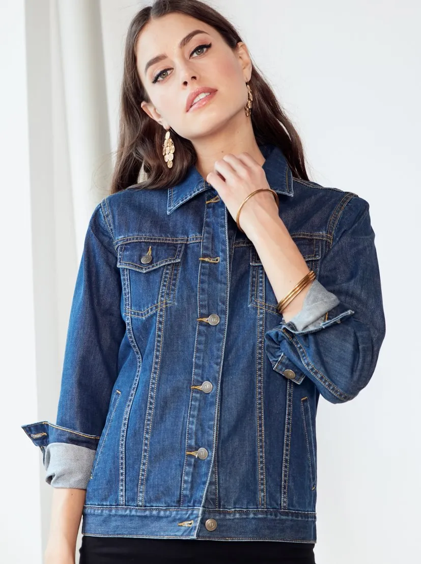 Women Dark Blue Solid Jacket