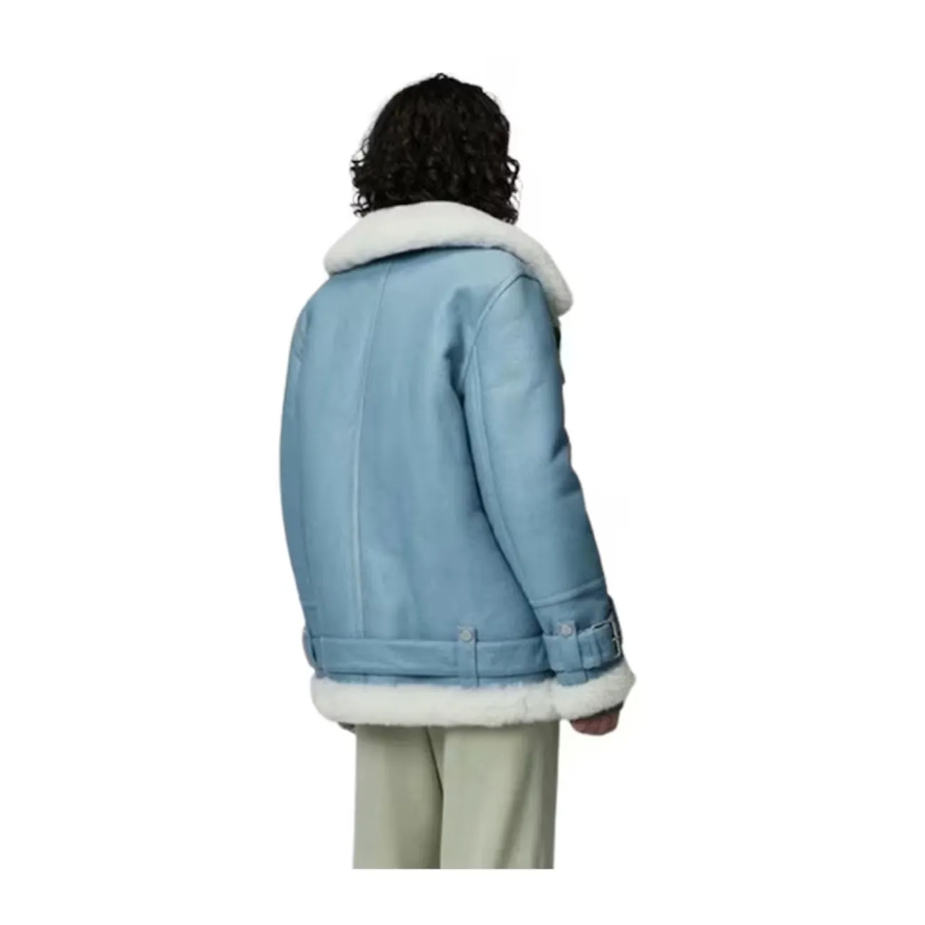 Women Light Blue Bomber Jacket RAF Aviator Stylish