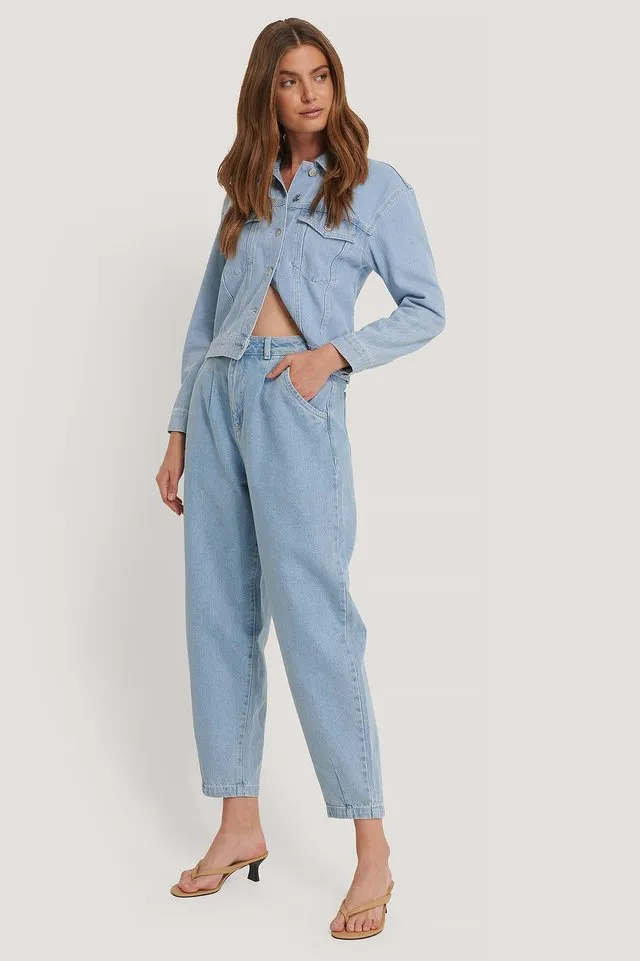 Women Light Blue Solid Jacket
