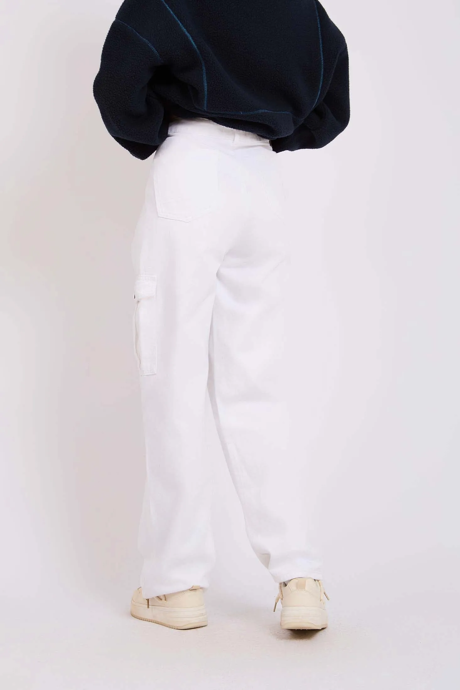Women Pant Wide Leg Baggy White