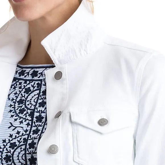 Women White Solid Jacket