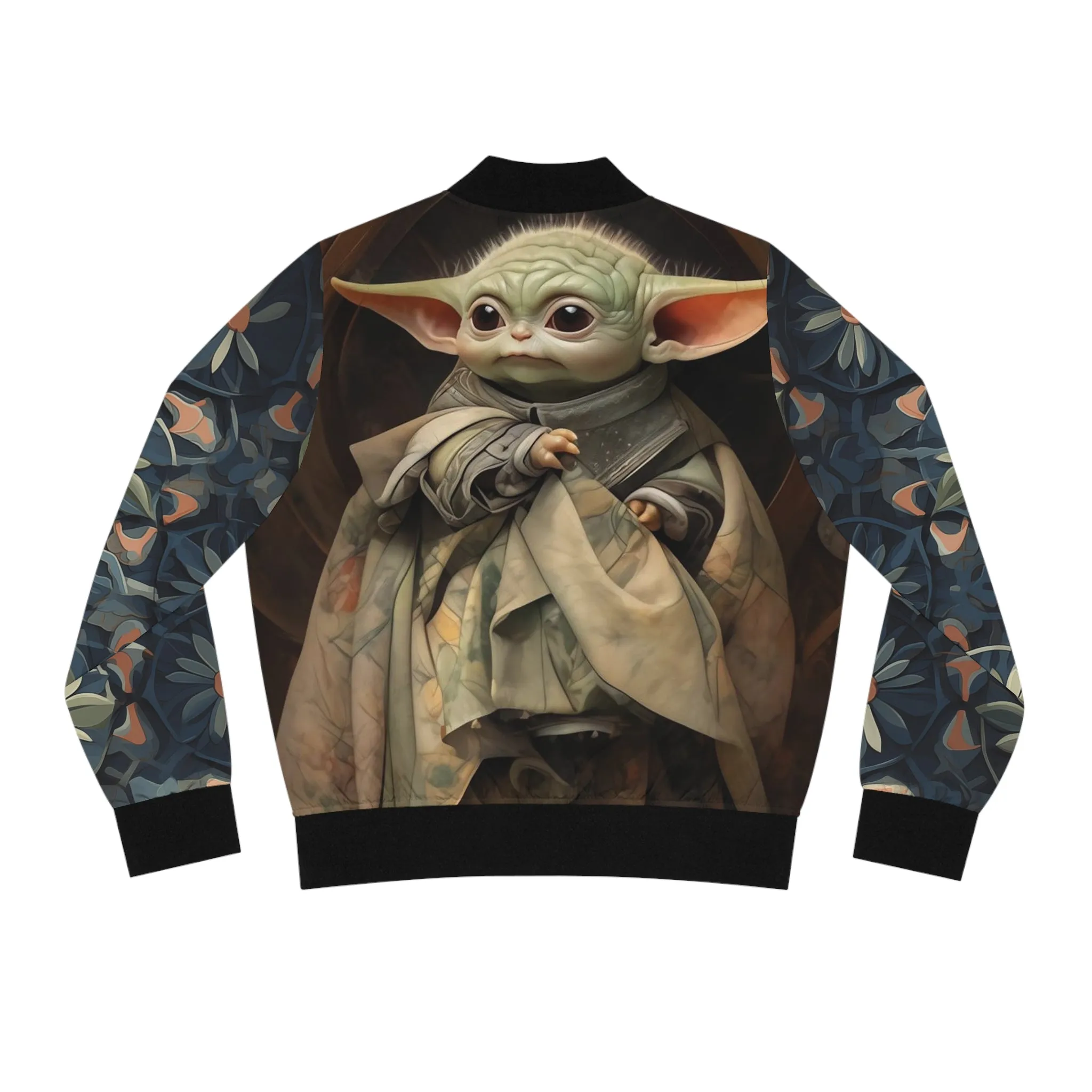 Women's Bomber Jacket - Baby Yoda Grogu Renaissance Painting