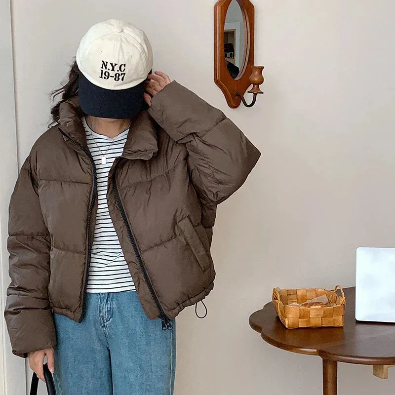 Women's Cropped High Collar Puffer Jacket