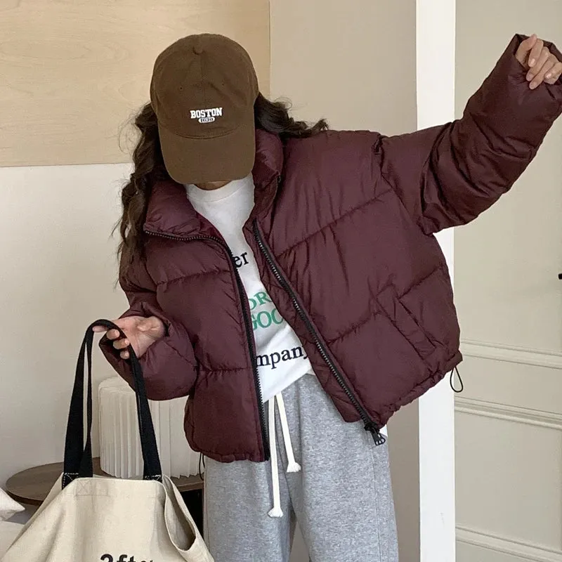 Women's Cropped High Collar Puffer Jacket