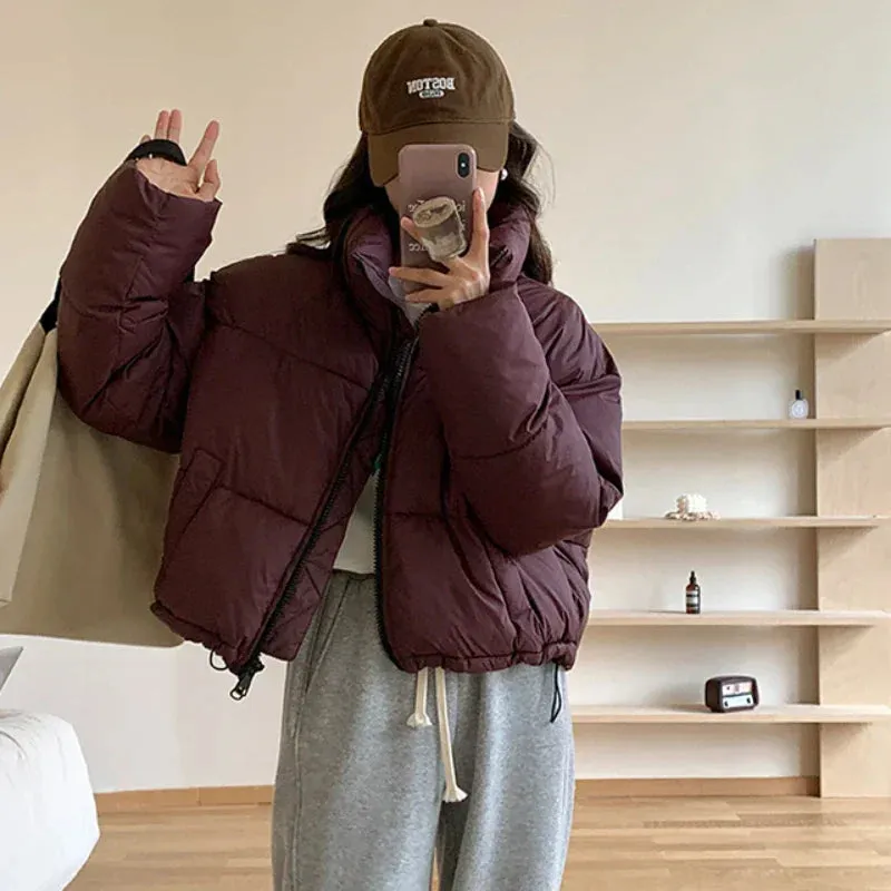 Women's Cropped High Collar Puffer Jacket