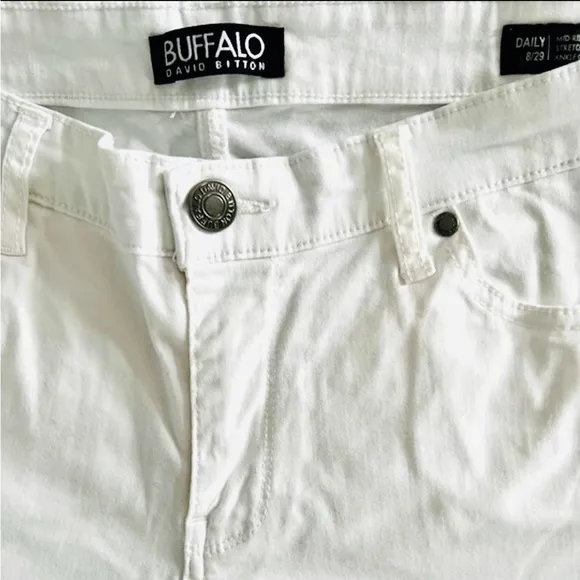 Women's Jeans White Denim Buffalo David Bitton Jeans Skinny Ankle Jeans S 8/29