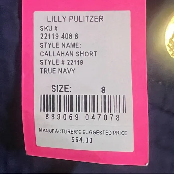 Women's Lilly Pulitzer Callahan Navy Blue Shorts Size 8 NWT