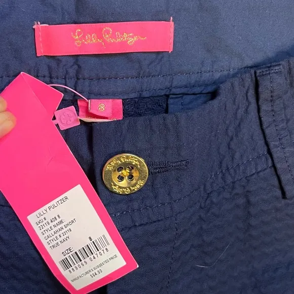 Women's Lilly Pulitzer Callahan Navy Blue Shorts Size 8 NWT