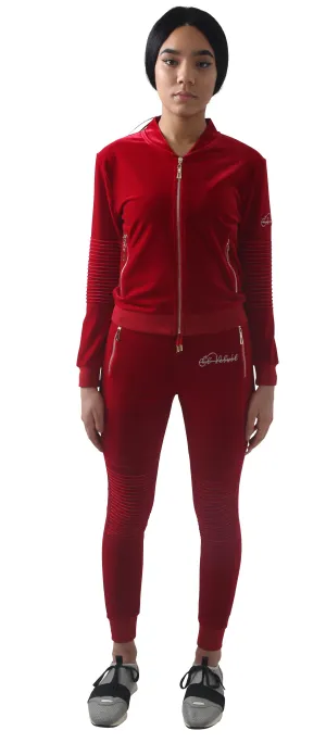 Women's Red Vélvét Women Full Tracksuit