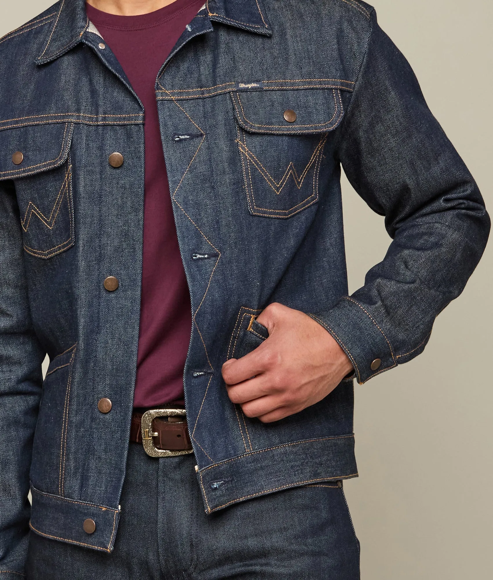 Wrangler x Lucchese Men's Denim Jacket :: Dark Wash Denim