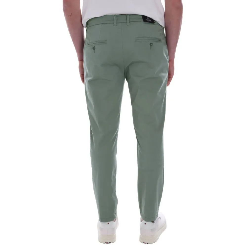 Yes Zee Green Cotton Jeans & Pant