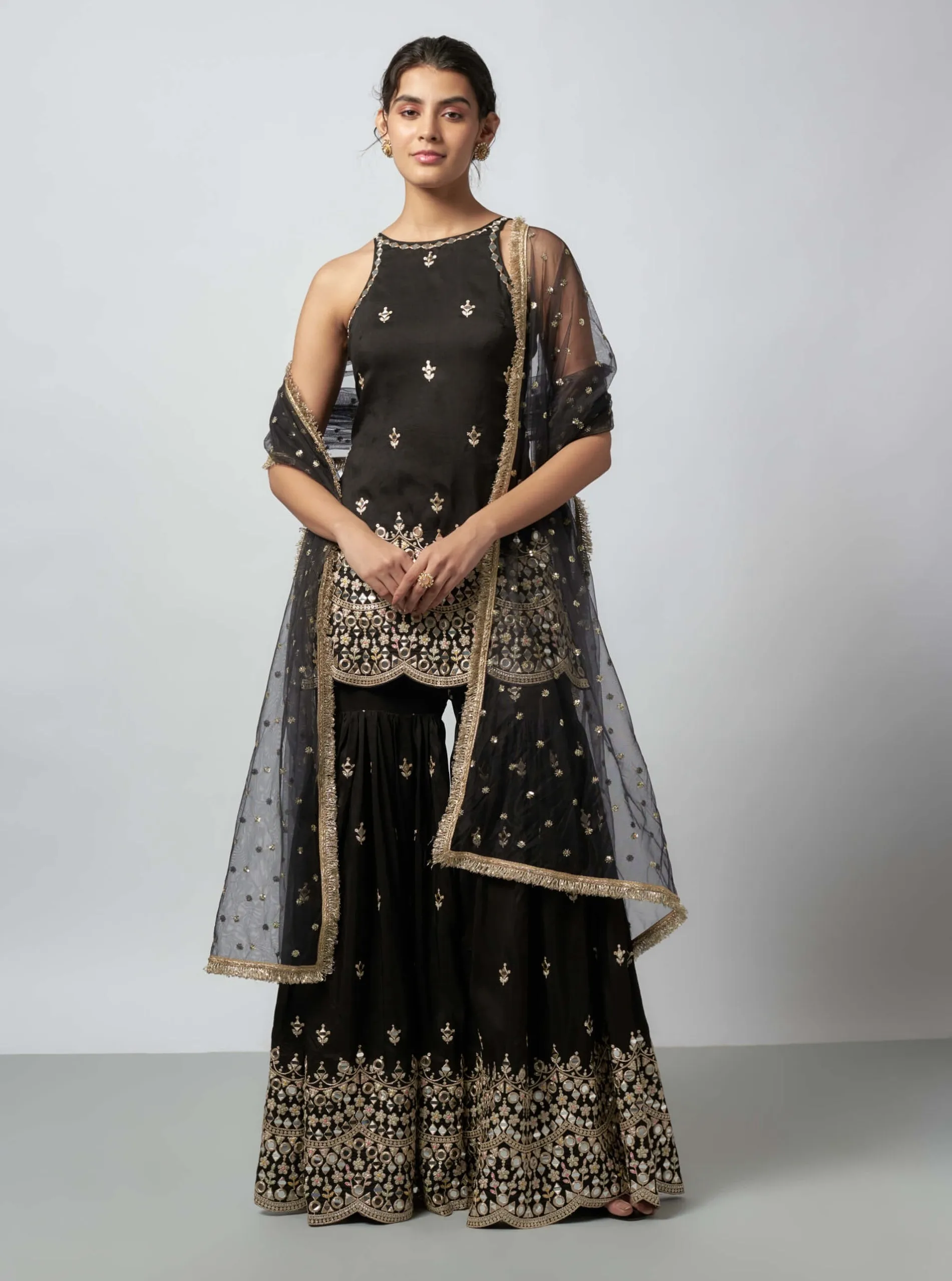 Yukta black sharara set