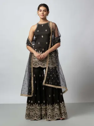 Yukta black sharara set