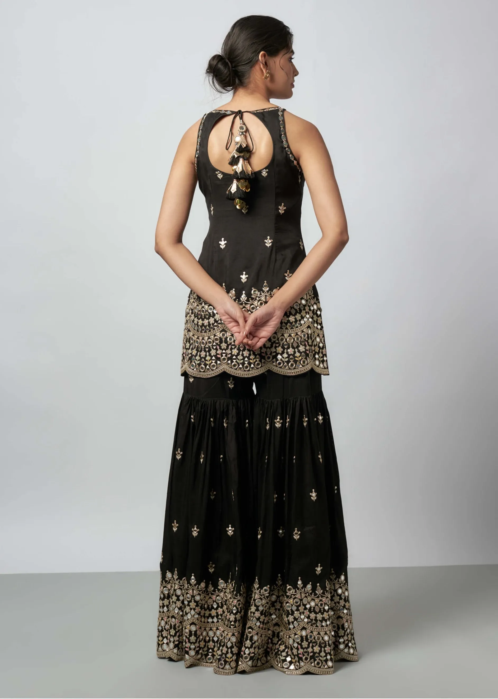 Yukta black sharara set