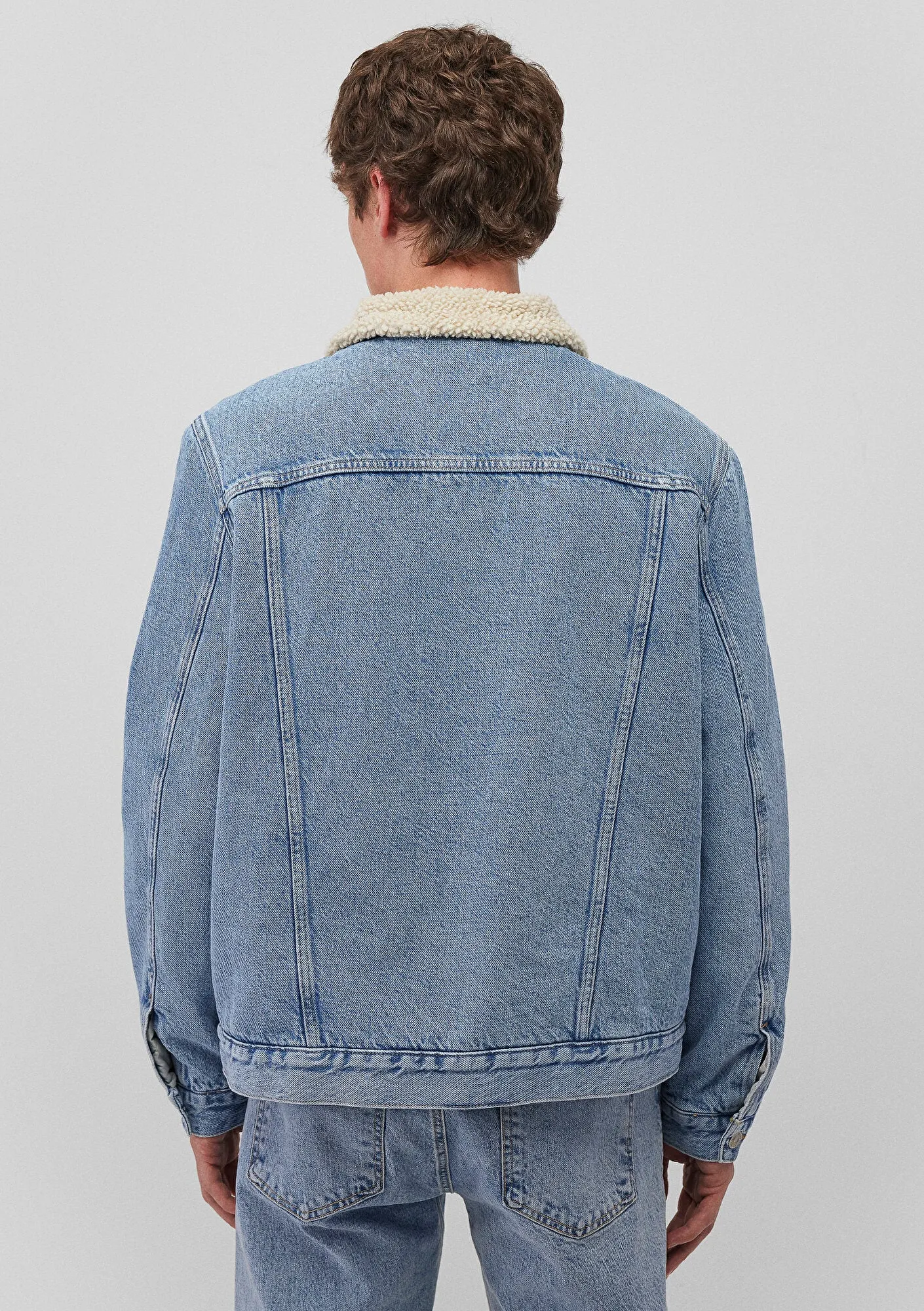 Zander Sky Blue Sherpa Classic Denim Jean Jacket